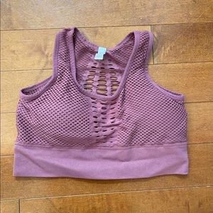 Dusty Pink Net Sports Bra